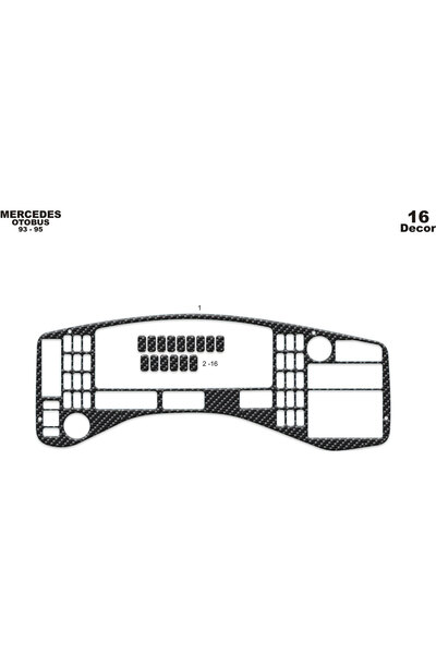 Marscockpitdesign مرسيدس 403 كونسول-توربيد 1997-2000 16 قطعة