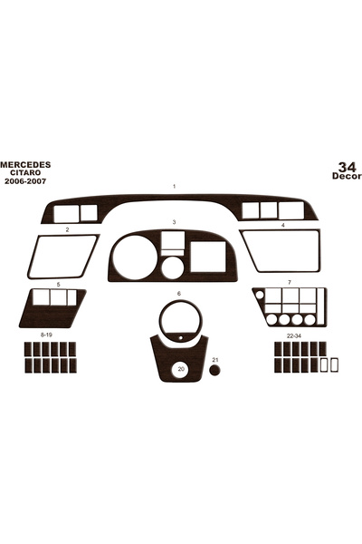 Marscockpitdesign مرسيدس سيتارو كونسول-توربيدو 2006-2007 34 قطعة