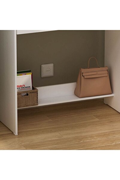 Danube Home Algeira Office Desk with Drawer & Shelf - White/Oak L80xW39.6xH75cm