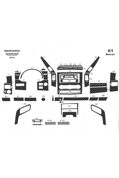 Marscockpitdesign مرسيدس سبرينتر - كرافتر أبيض اللون 2006-2018 61 قطعة