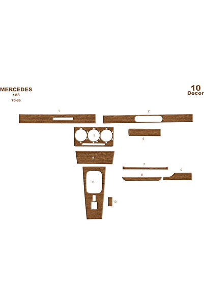 Marscockpitdesign مرسيدس 123 كونسول-توربيدو 1976-1986 10 قطع