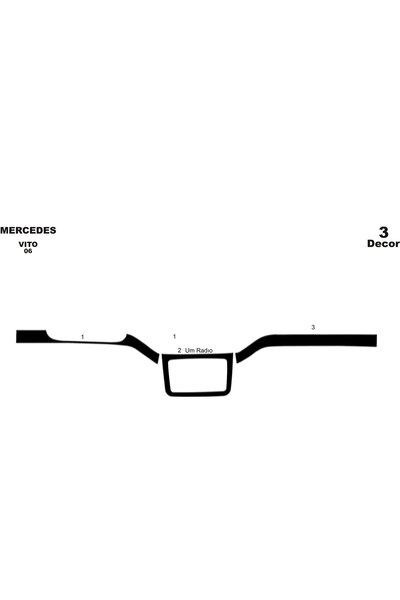 Marscockpitdesign مرسيدس فيتو بيانو أسود مطلي 2006 3 قطع