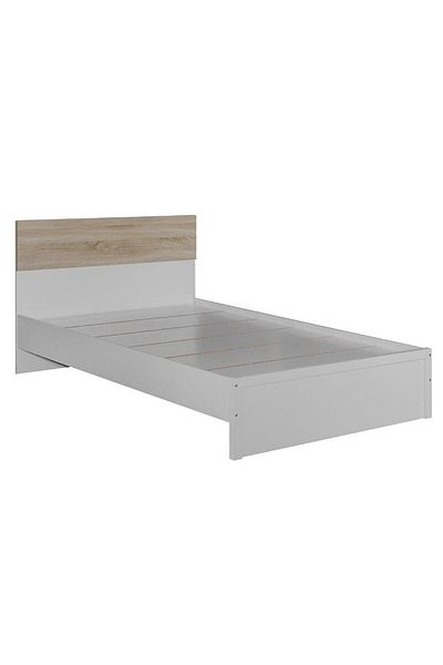 Danube Home Aurora 120x200 Single Bed - White / Natural Oak L130xW206.5xH90.5cm