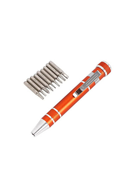 Lawazim طقم مفكات براغي بتصميم يشبه القلم يوضع في الجيب ، 9 قطع بمقبض احترافي