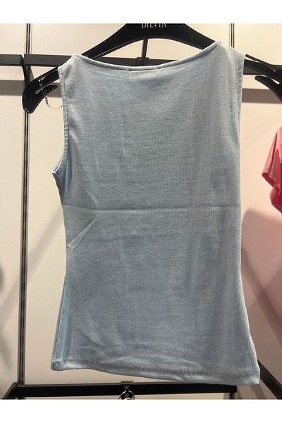 KAROL 16812 Boat Neck Ribbed Body