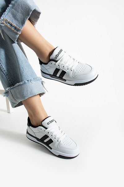 albasso Comfortable Sole, Stripe Detail, Casual Unisex Black Sneaker Sports Shoes