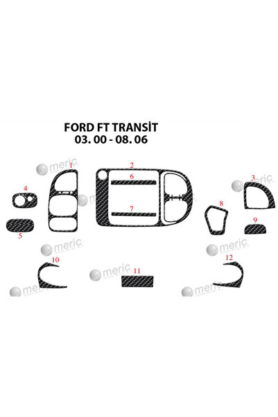 Marscockpitdesign فورد ترانزيت ألومنيوم 2000-2006 12 قطعة
