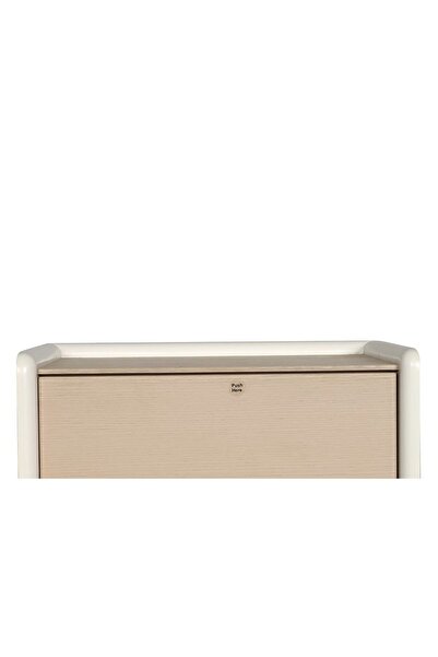 Danube Home V2 Brita 2-Drawer Nightstand - Beige & White Oak, Stylish Bedroom Storage with Warranty