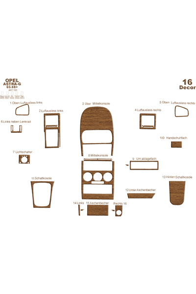 Marscockpitdesign أوبل أسترا جي وحدة التحكم-توبيردو (تكييف الهواء الرقمي) 199...