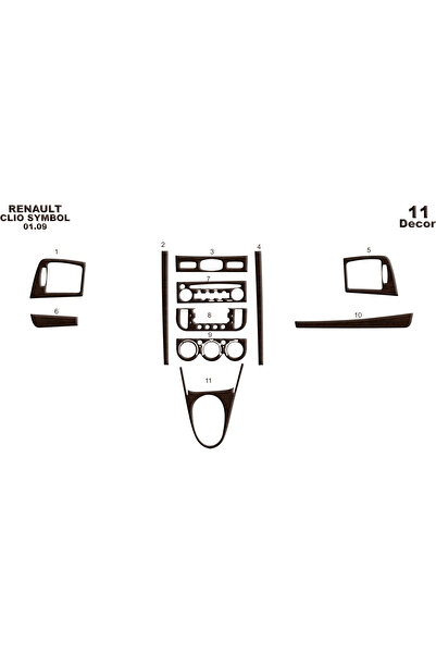 Marscockpitdesign رينو كليو رمز وحدة التحكم-توردتو 2009-201 1 قطعة