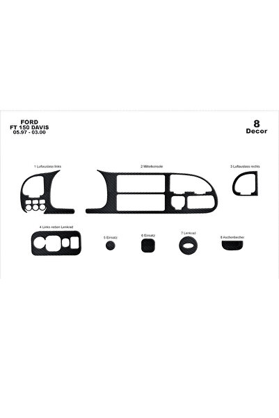 Marscockpitdesign فورد ترانزيت وحدة التحكم-توبوردو 1997-2000 8 قطع