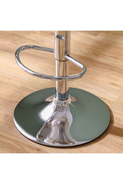 Danube Home Lewis Bar Stool - White Polypropylene & Metal Frame, Adjustable Height, Swivel Seat, 2-Year