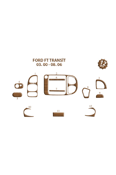 Marscockpitdesign فورد ترانزيت ألومنيوم 2000-2006 12 قطعة
