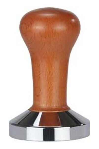 rank دك مطحنة قهوة إسبريسو بمقبض خشبي وقاعدة مسطحة 51 مم من الفولاذ المقاوم للصدأ