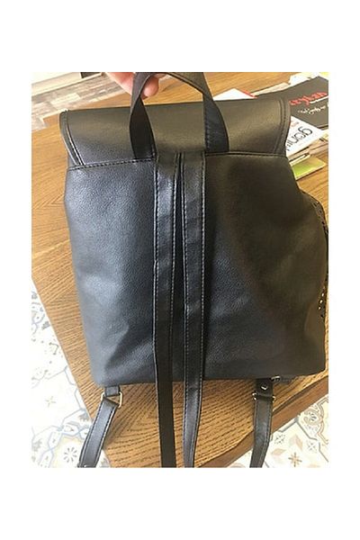Tupperware Black Leather Backpack