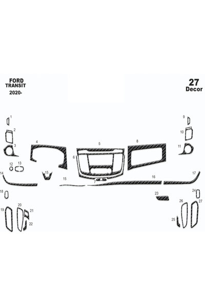 Marscockpitdesign فورد ترانزيت كونسول-توربيد 2020- 27 قطعة