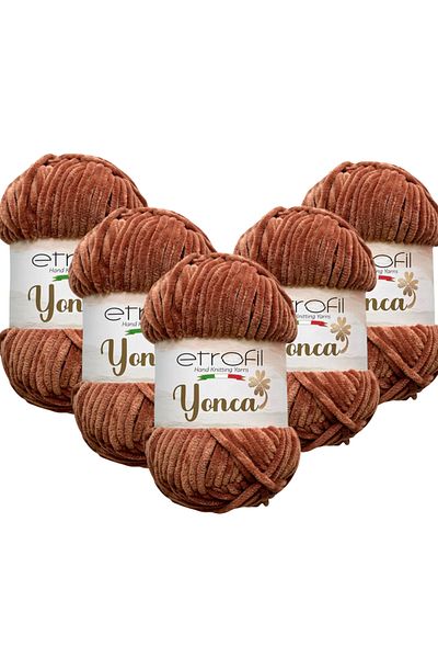 Etrofil Прежда за ръчно плетене Clover Velvet, 5 броя, 70754, светлокафява