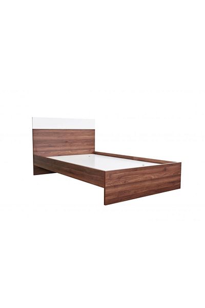 Danube Home New Allano 120x200 Single Bed - Dark Walnut/White