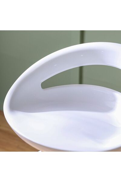 Danube Home Lewis Bar Stool - White Polypropylene & Metal Frame, Adjustable Height, Swivel Seat, 2-Year