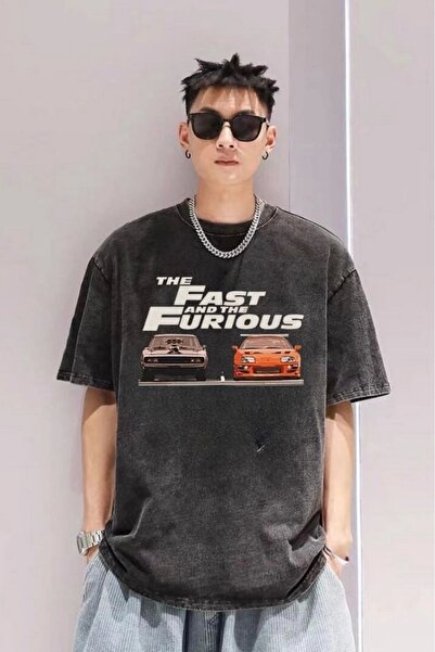 Violon Tricoul vintage oversize unisex cu imprimeu Fast and The Furious