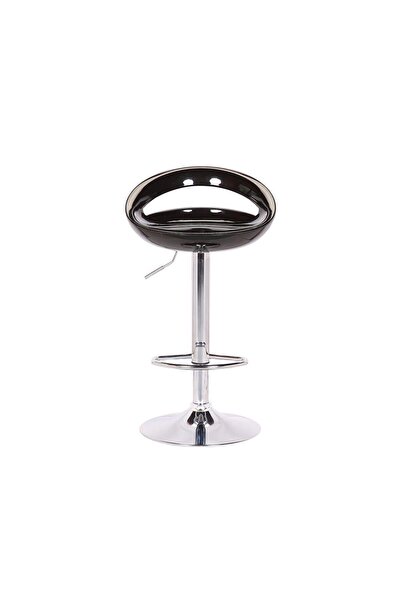 Danube Home Lewis Bar Stool - Black Polypropylene & Metal Frame, Adjustable Height, Swivel Seat, 2-Year