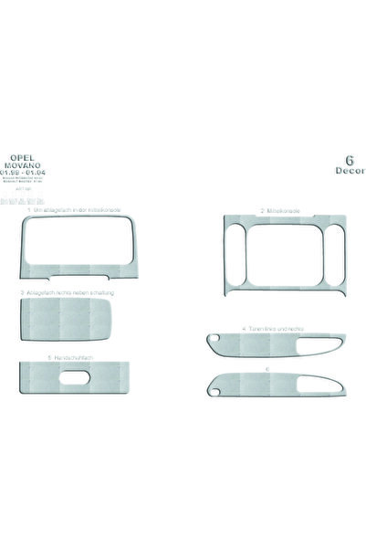 Marscockpitdesign أوبل موفانو ماستر إنترستار كونسول-توربيدو 1999-2003 6 قطع