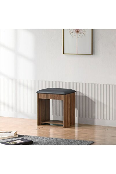 Danube Home كرسي جوز فاتح فاخر للخزانة - خشب هندسي، 42.5×29.2×44.5 سم، ضمان ل...