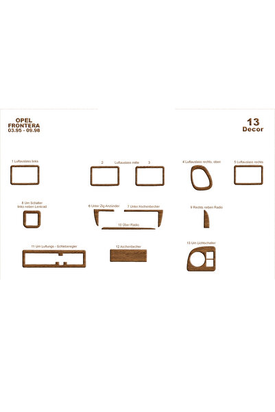 Marscockpitdesign أوبل فرونتيرا وحدة التحكم-توبيردو 1995-1998 13 قطعة