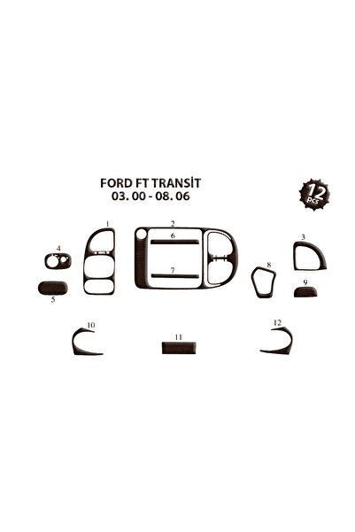 Marscockpitdesign فورد ترانزيت وحدة التحكم-توبيردو 2000-2006 15 قطعة