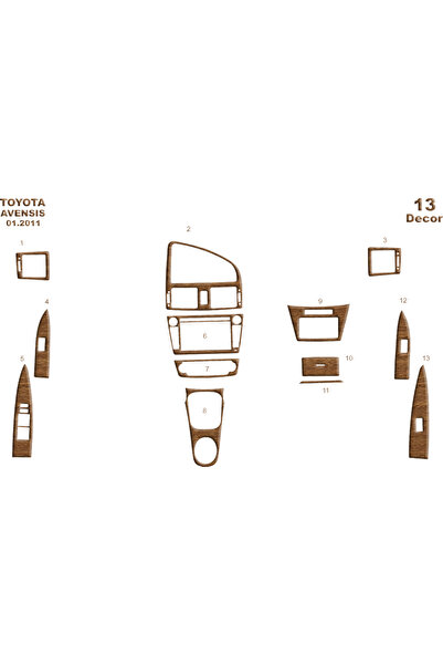 Marscockpitdesign غطاء كونسول تويوتا أفينسيس 2011 13 قطعة