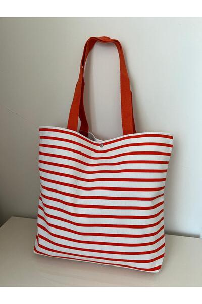 HelloPunch&Bags HELLOBAGSSTYLE ÇİZGİLİ DESENLİ RENKLİ plaj çantası -OMUZ ÇANT...