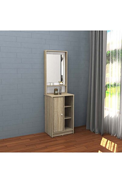 danube خزانة ملابس كيندر طويلة بباب واحد ورف مفتوح ومرآة - أبيض/بلوط سونوما، ...