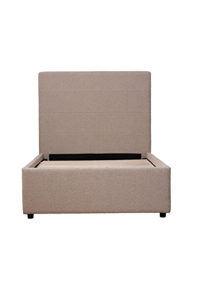 Danube Home Travvy 120x200 Upholstered Single Bed - Dark Beige L215xW132xH140cm