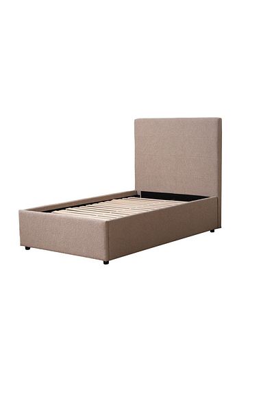Danube Home Travvy 120x200 Upholstered Single Bed - Dark Beige L215xW132xH140cm