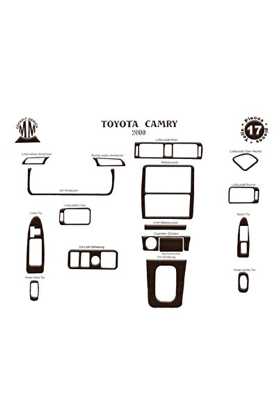 Marscockpitdesign تويوتا كامري وحدة التحكم-توبوتو-2000-2002 17 قطعة