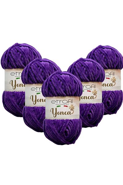 Etrofil Clover Velvet Hand Knitting Yarn 5 Pieces 70610 Dark Purple
