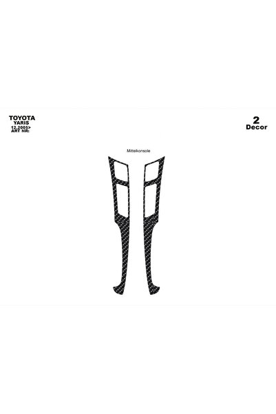 Marscockpitdesign تويوتا يارس وحدة التحكم-تغطية التوربو 2005-2009 2 قطعة