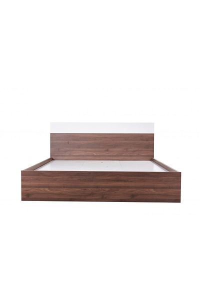 Danube Home New Allano 180x200 King Bed - Dark Walnut/White L205xW185xH90cm