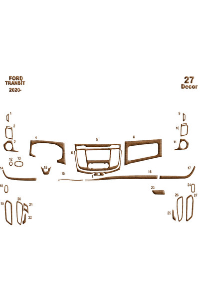 Marscockpitdesign فورد ترانزيت كونسول-توربيد 2020- 27 قطعة