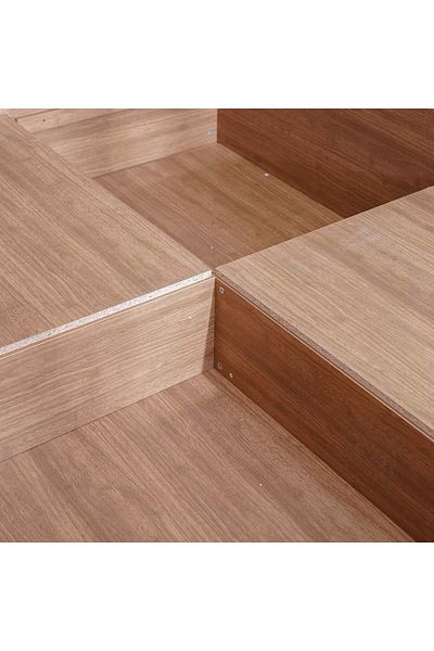 Danube Home Zirco 150X200 Queen Bed with Storage - Brown Oak L159xW209.8xH102.6cm