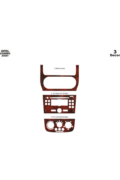 Marscockpitdesign أوبل كومبو كونسول-توربيدو 2008 3 قطع