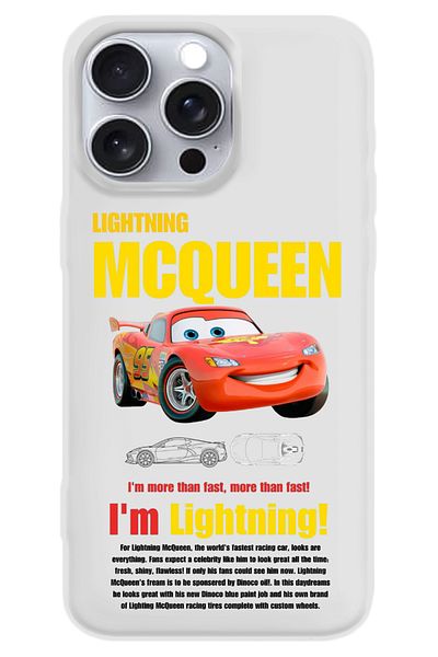 WANNA PROTECT حافظة هاتف iPhone 16 Pro باللون الأبيض من الداخل منقوشة من السيليكون من McQueen