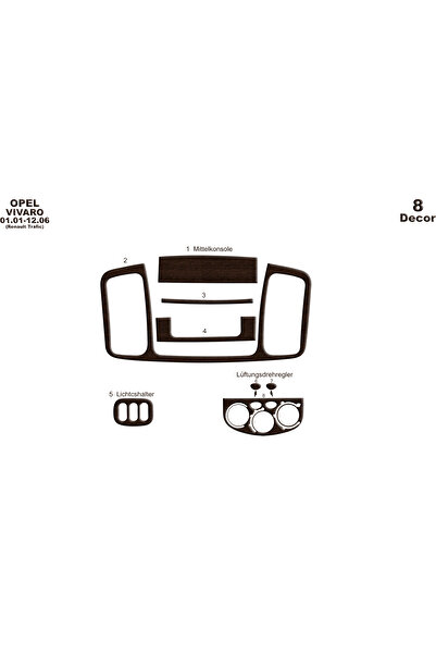 Marscockpitdesign أوبل فيفارو - وحدة تحكم المرور - توربيدو 2001-2006 8 قطع