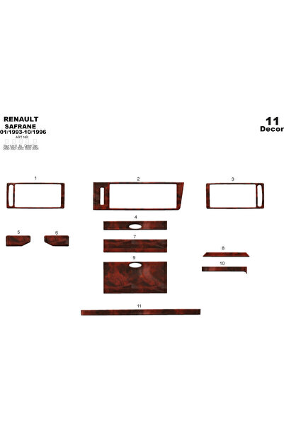 Marscockpitdesign رينو سافران وحدة التحكم-تورد 1993-1996 11 قطعة