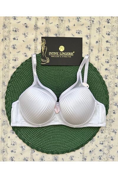 İntive Lingerie Evelyn Shiny Satin Line Λεπτομερής κούπα C Underwire Unpadded Μπροστινό Τούλι Λεπτομερής κομψό σουτιέν