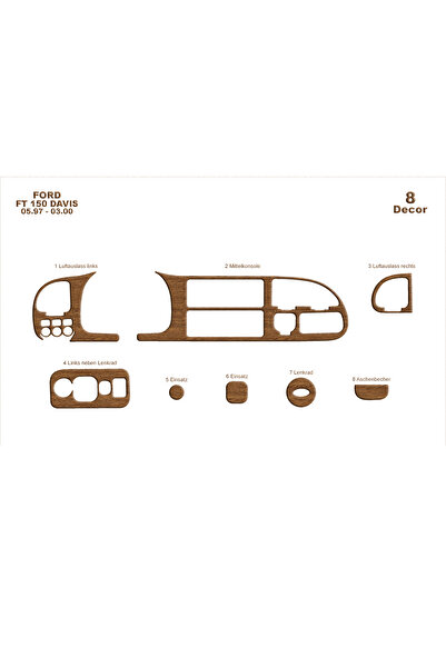 Marscockpitdesign فورد ترانزيت وحدة التحكم-توبوردو 1997-2000 8 قطع