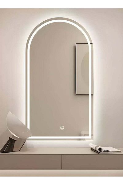 Taimi Elegant Design Mirror80x50cm with 3-Level Back and Front Lighting for Makeup,Living Room,Entryway
