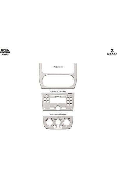 Marscockpitdesign أوبل كومبو كونسول-توربيدو 2008 3 قطع