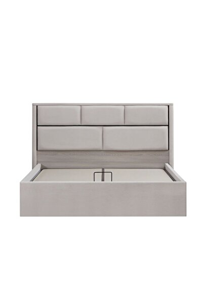 Danube Home Trevor 180 X 200 King Bed W/Hydraulic Underbed Storage - Beige L211.5xW205xH123.5cm