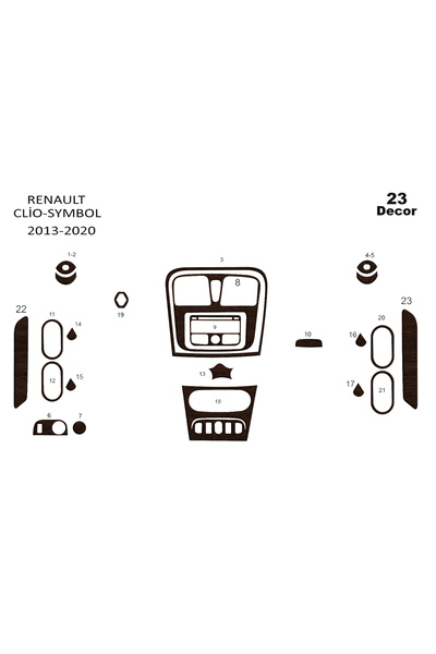 Marscockpitdesign رينو كليو رمز وحدة التحكم-تورد 2012 23 قطعة